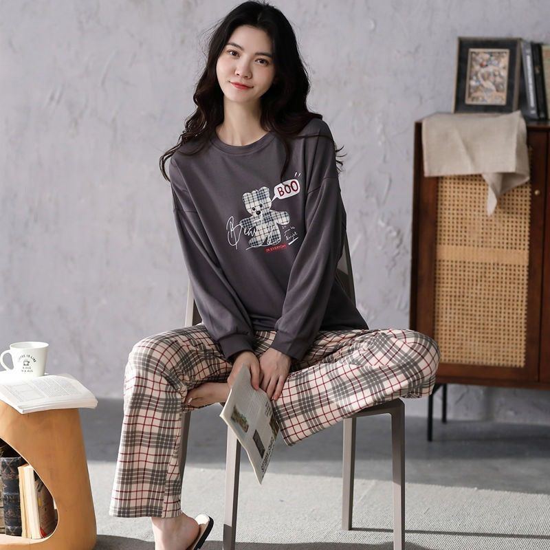 Pajamas Set Women Cute Cartoon Print Sleepwear 2 Piece Lounge Sets - Jointcorp