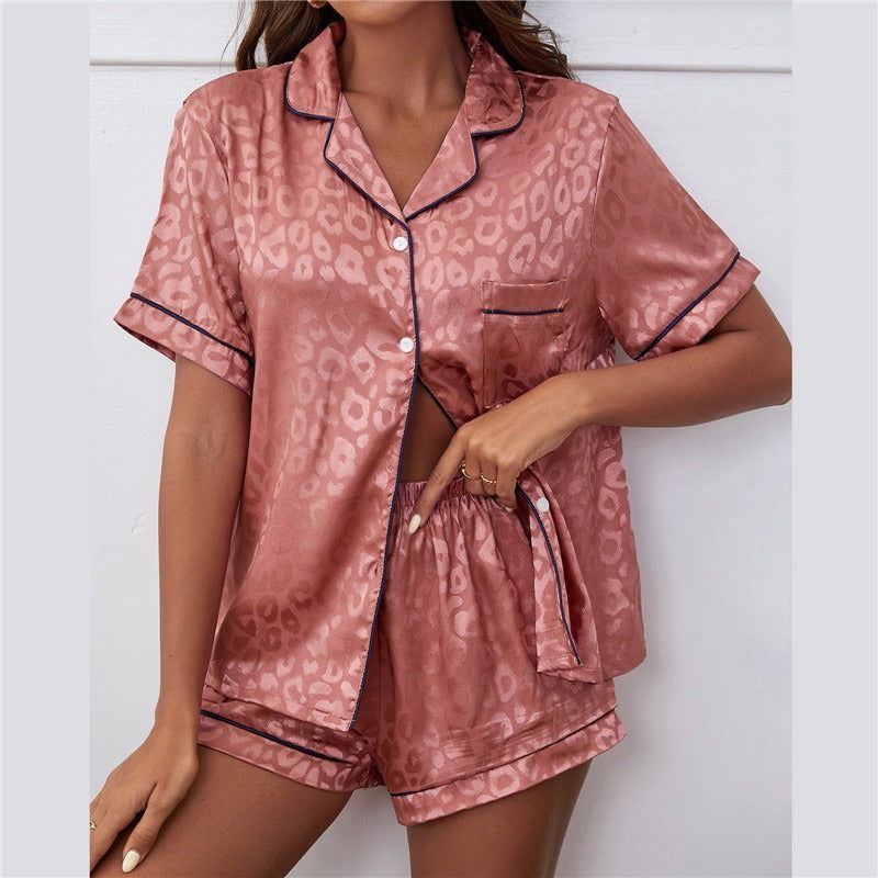 Women's Summer Short Sleeve Silk Pajamas - Jointcorp