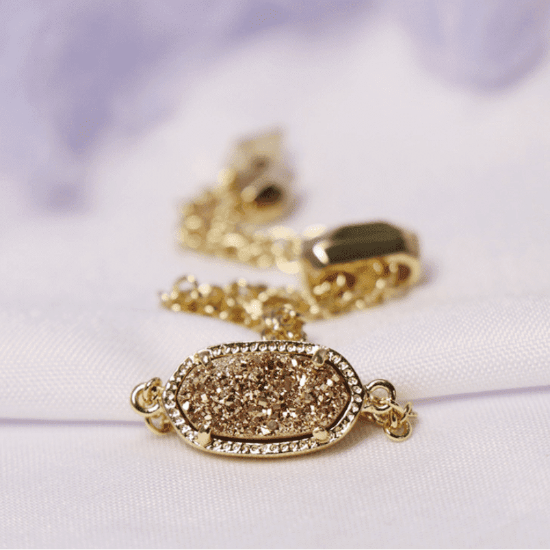 Vug Copper Plated Real Gold Ornament Crystal Tooth Chain Wrist Decorator Pull-out Bracelet - Jointcorp