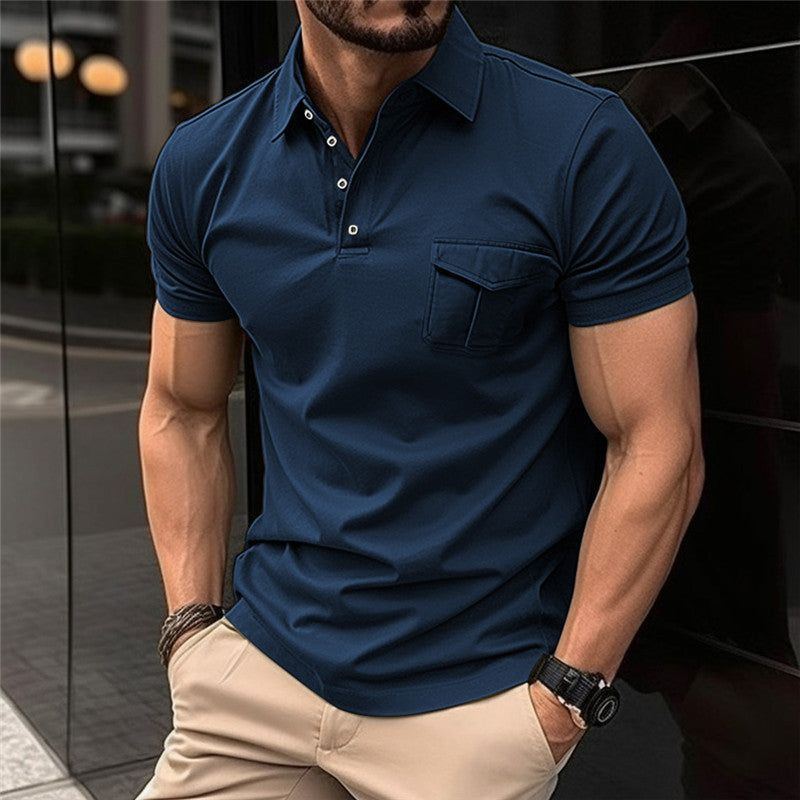 Men's Slim-fit Pocket Short-sleeved Sweater - Jointcorp