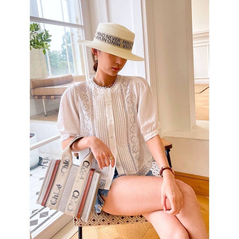 European And American New Women's French White Embroidered Shirts - Jointcorp