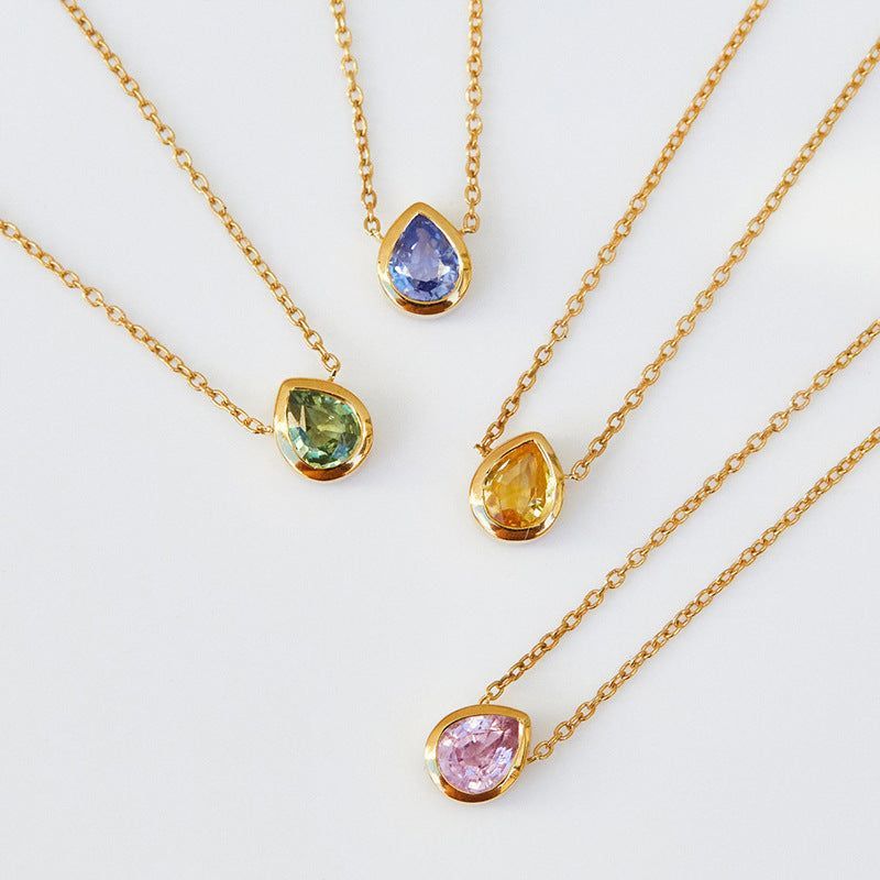 Birthstone Color Zirconium Mini Choker - Jointcorp