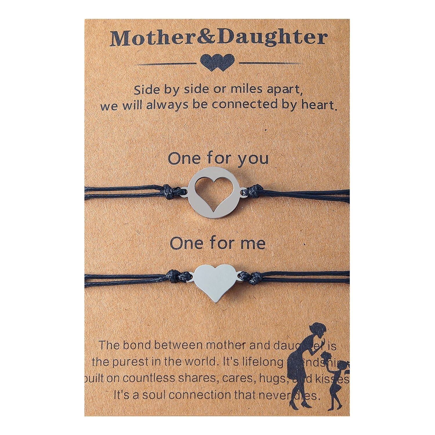 Mother's Day Card Bracelet Heart-shaped Butterfly Wax Line Woven Hand Strap - Jointcorp