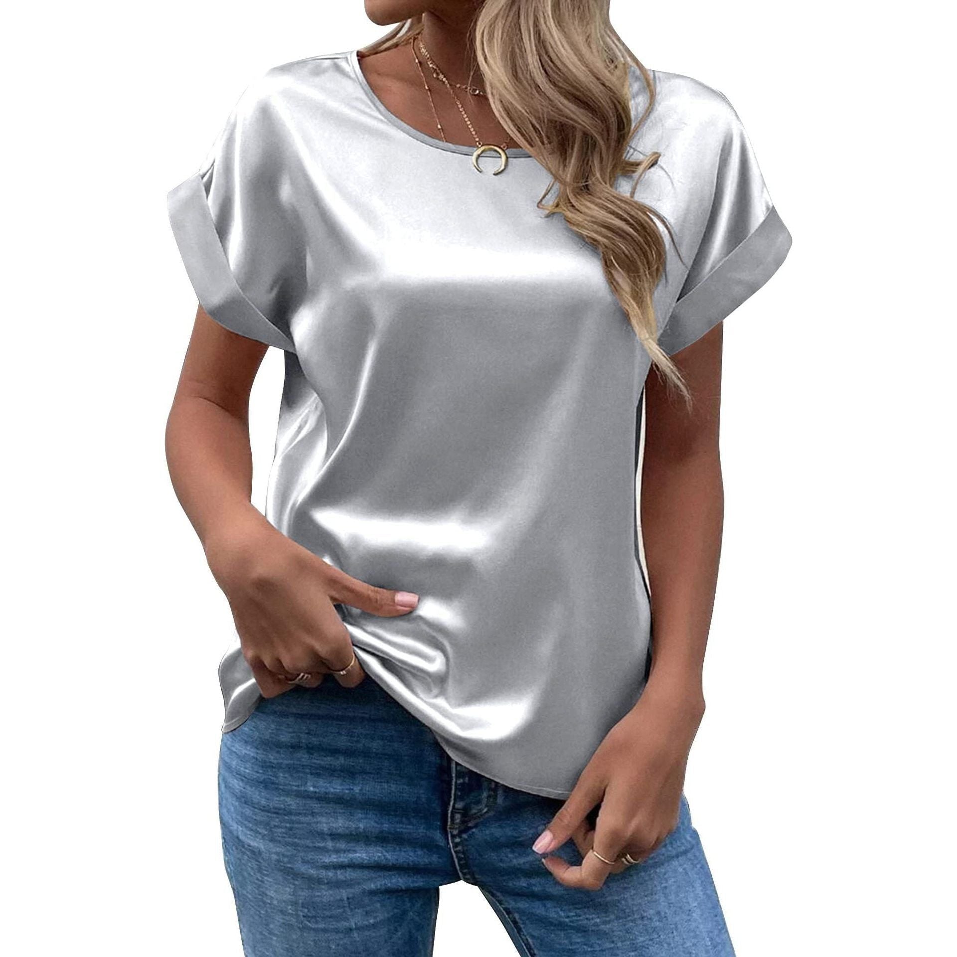 Solid Color Fashion Personalized Women's T-shirt