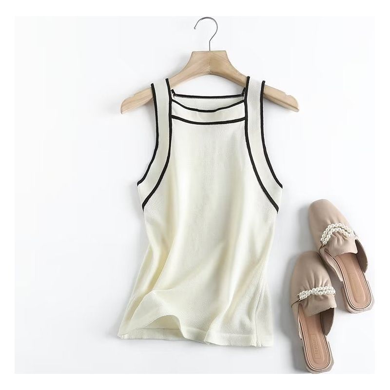 Women's Fashion Splicing Sling Knitted Vest