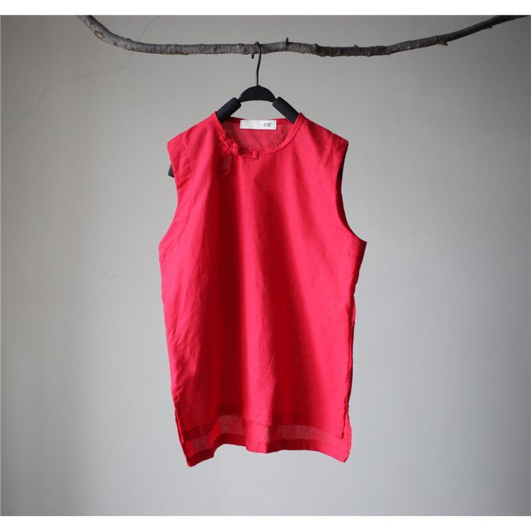 Multi-Color Casual Loose Retro Buckle Vest