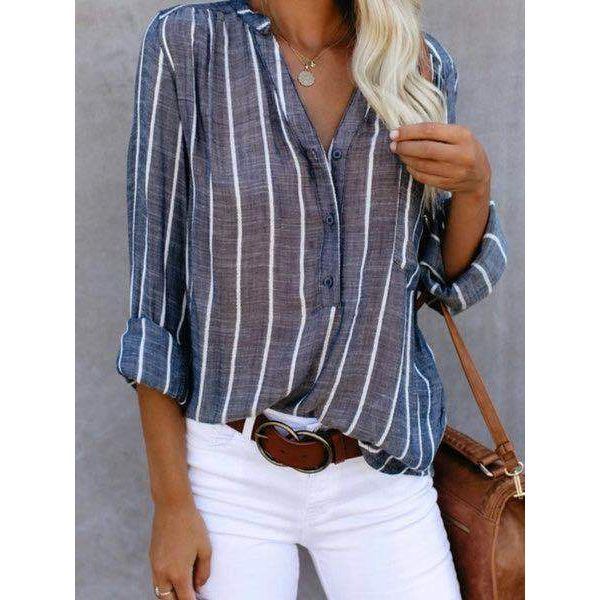 Simple And Fashionable Printed Striped Shirt For Women - Jointcorp