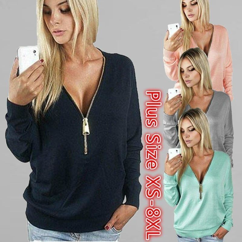 Deep V Zip Top Batwing Long Sleeve - Jointcorp