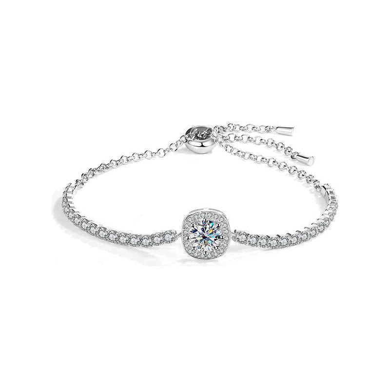 S925 Sterling Silver Inlaid Diamond Bracelet - Jointcorp