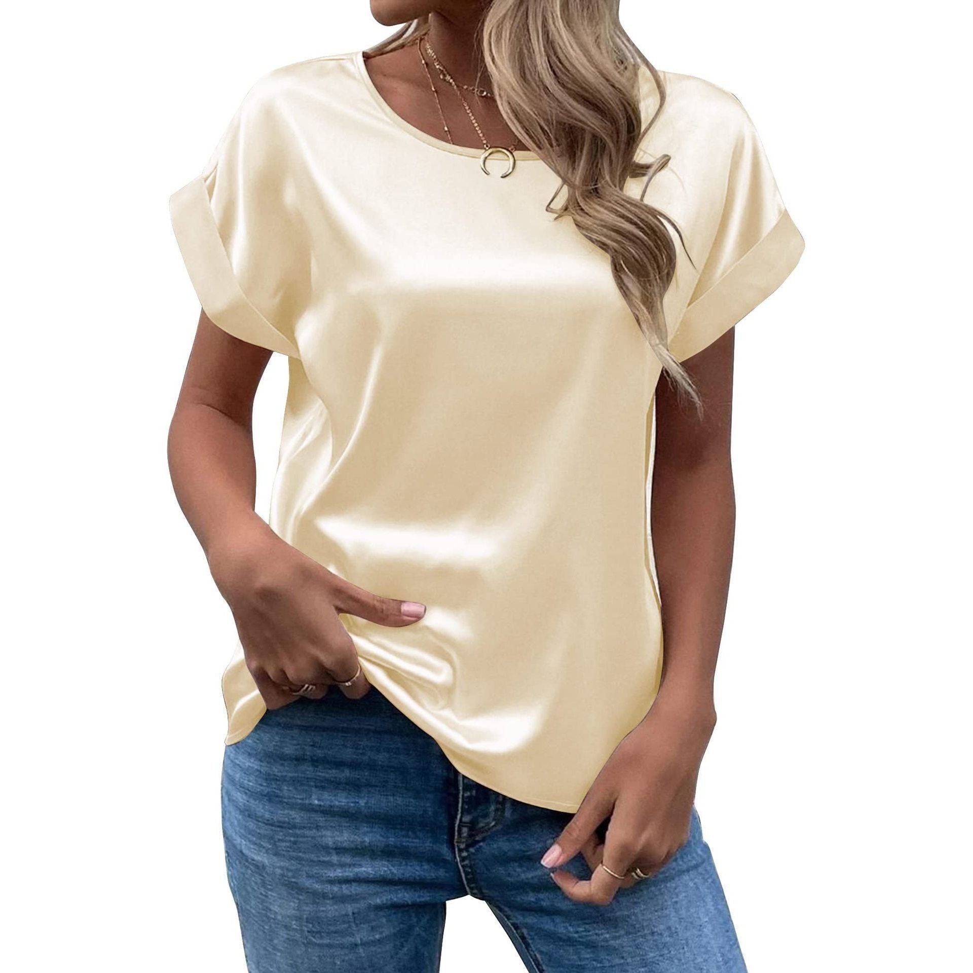 Solid Color Fashion Personalized Women's T-shirt
