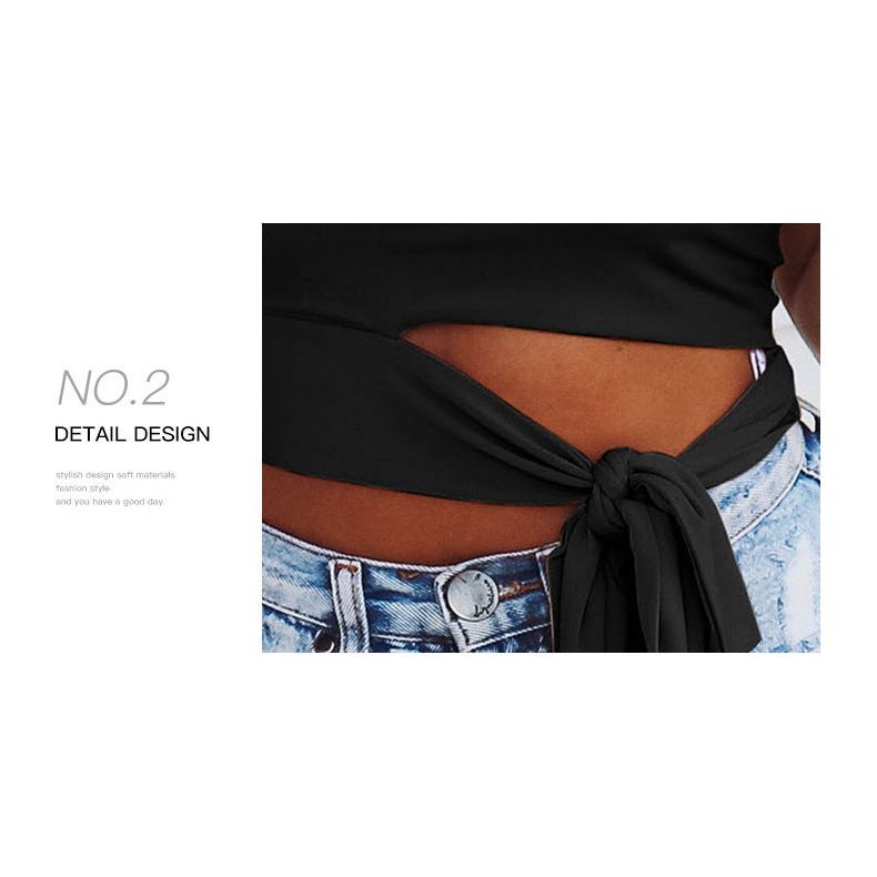 Women's Short Hollow-out Bundle One-shoulder Vest