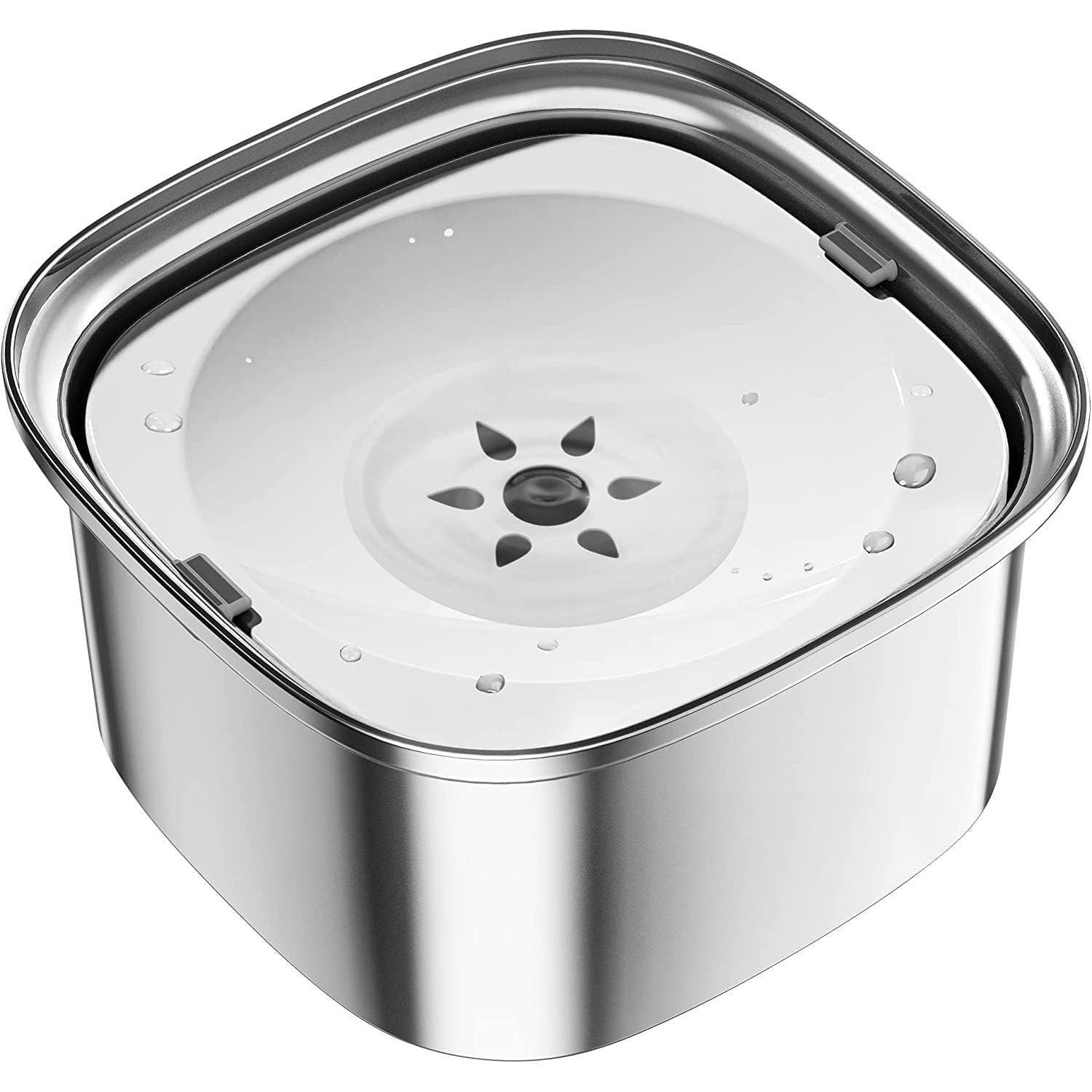 Pet Stainless Steel Water Bowl Large Capacity Floating