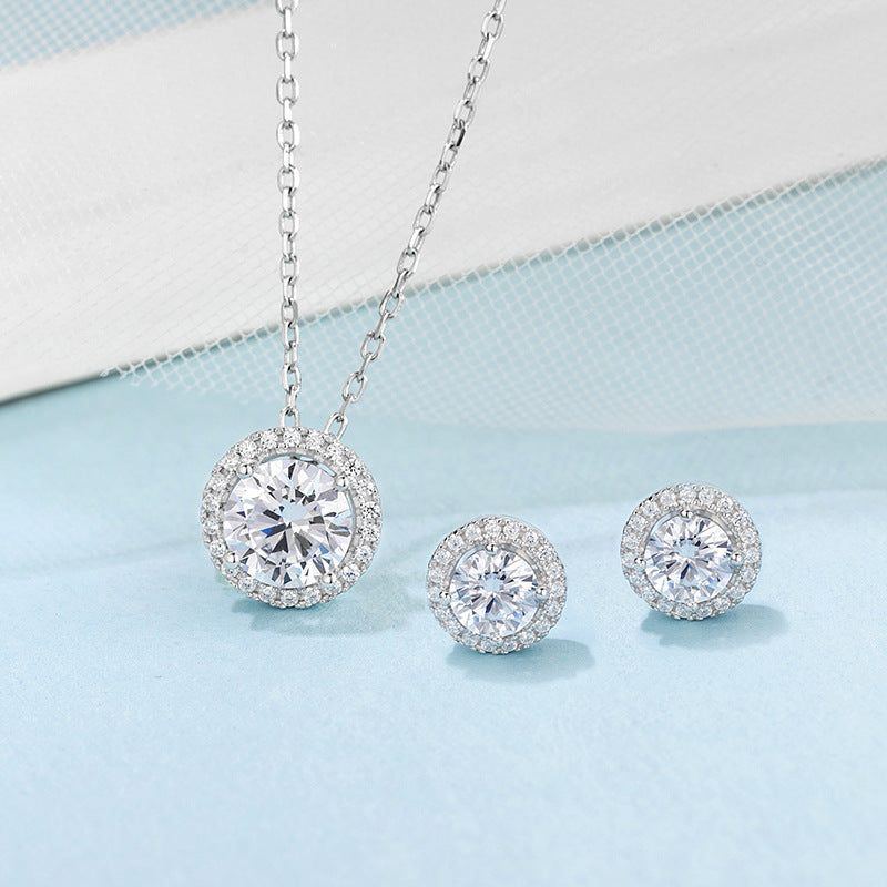S925 Sterling Silver Moissanite Jewelry Set - Jointcorp