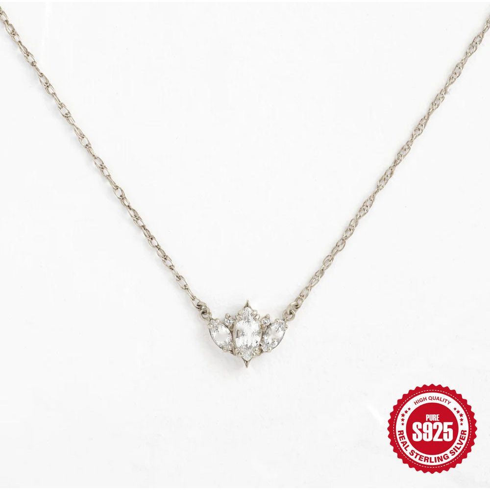 S925 Sterling Silver Single Row Diamond Necklace For Women - Jointcorp