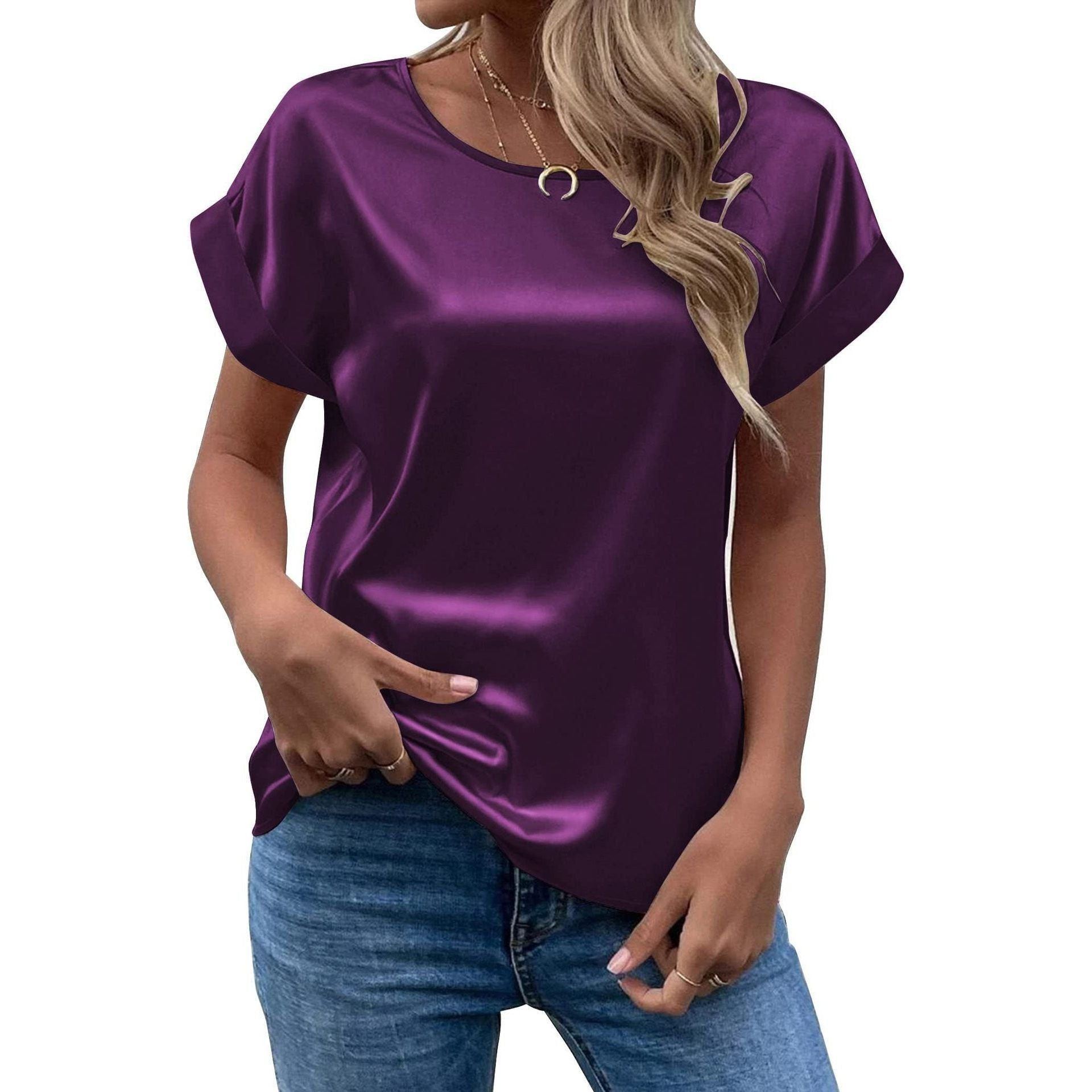 Solid Color Fashion Personalized Women's T-shirt