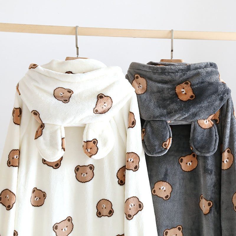 Couple Pajamas Coral Velvet Men And Women Thickening Plus Velvet Long - Jointcorp