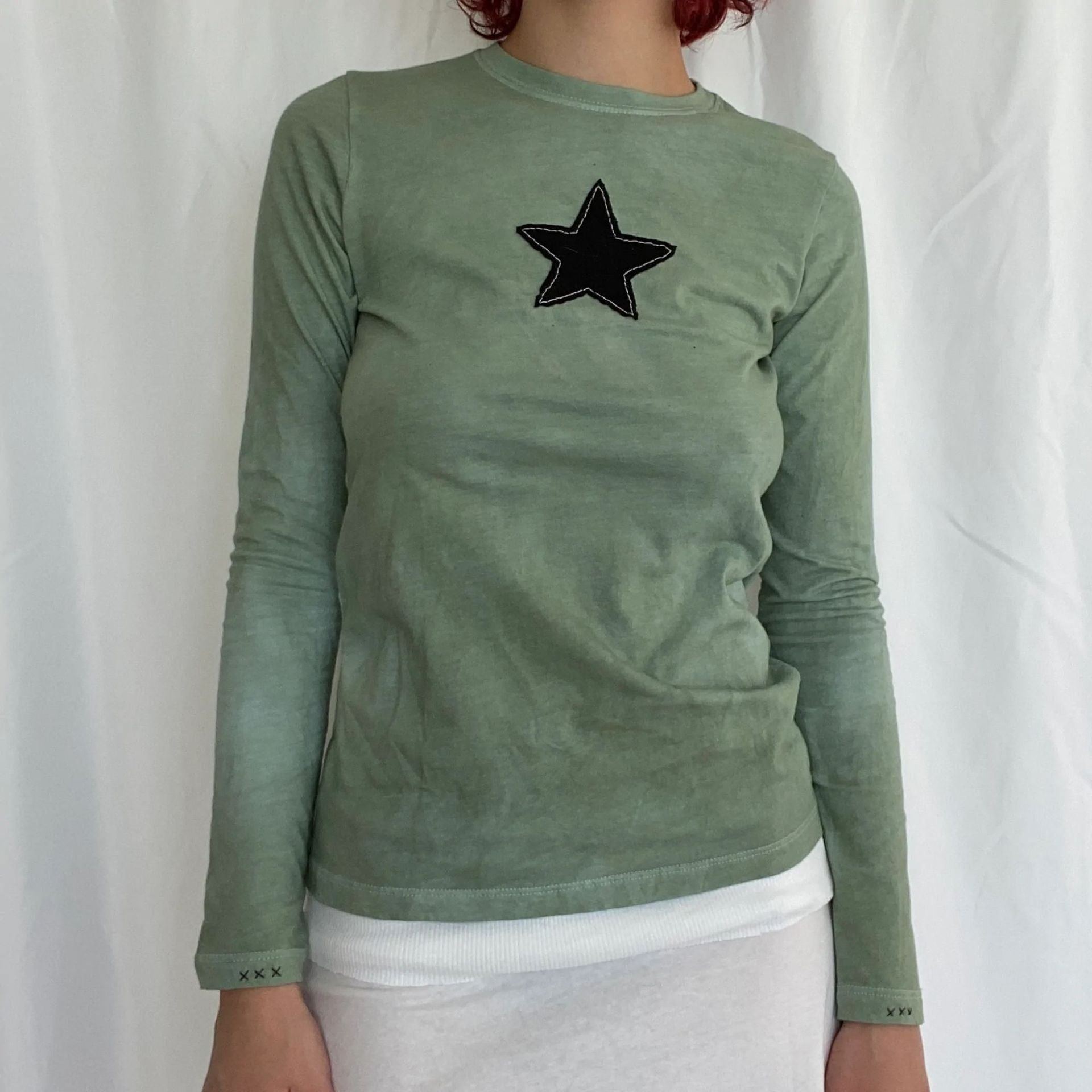 Printed Long-sleeved T-shirt Slimming Women's Top