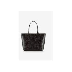 Armani Exchange Women's Shiny Liz - Open Shopping Shoulder Bag, Black, M