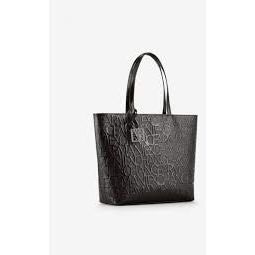 Armani Exchange Women's Shiny Liz - Open Shopping Shoulder Bag, Black, M
