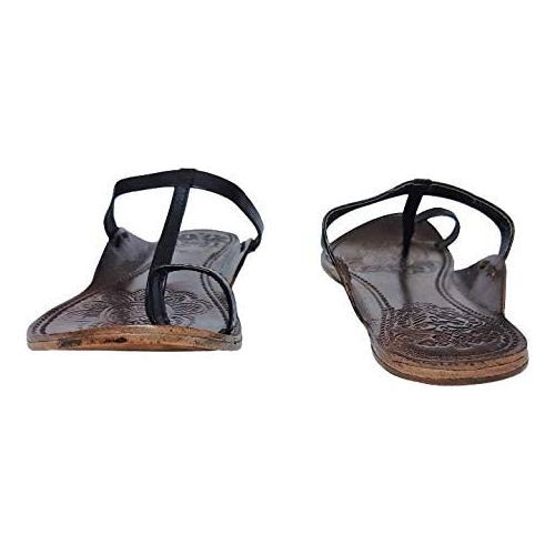 EthnicVibes Women's Kolhapuri Soft Leather Chappal Ethnic Indian Jutti Khussa ST5270 Flat Shoes US Size 6-11