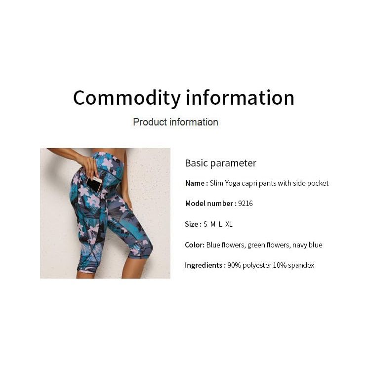 Women's Capri Yoga Pants with Pockets Workout High Waisted Sports Leggings