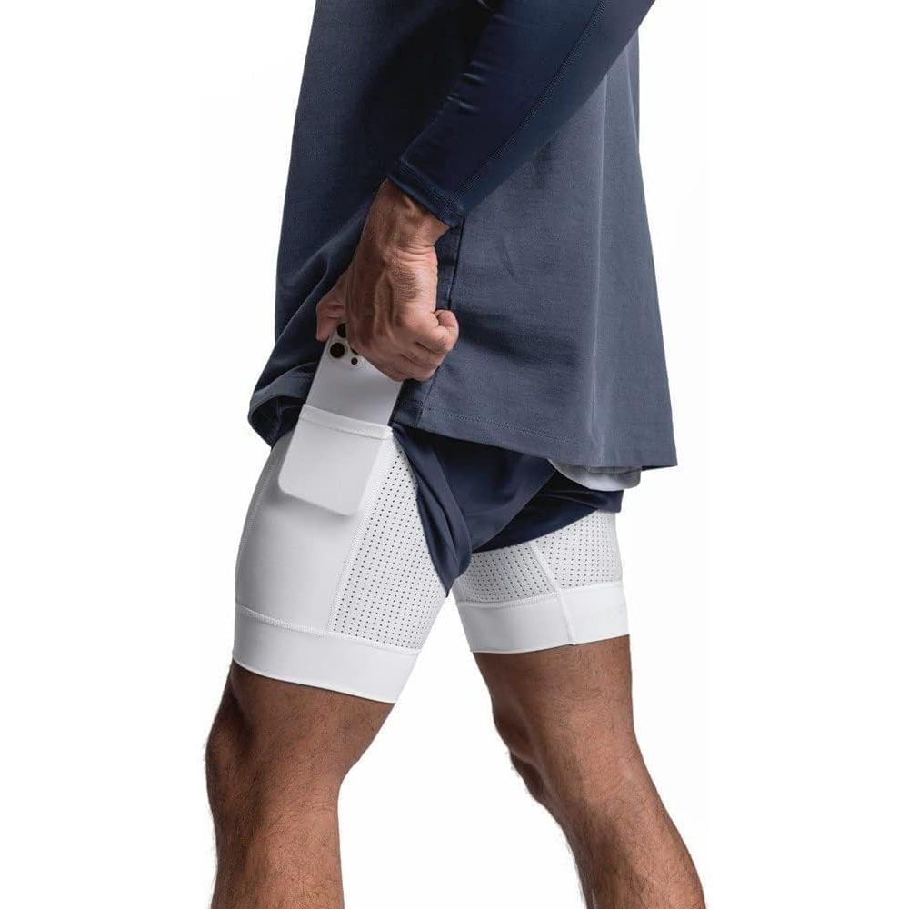 Mens Running Shorts,Workout Running Shorts for Men, 2-in-1 Stealth Shorts, Men's Activewear Quick Dry Gym Yoga Outdoor Sports Shorts with Phone Pockets