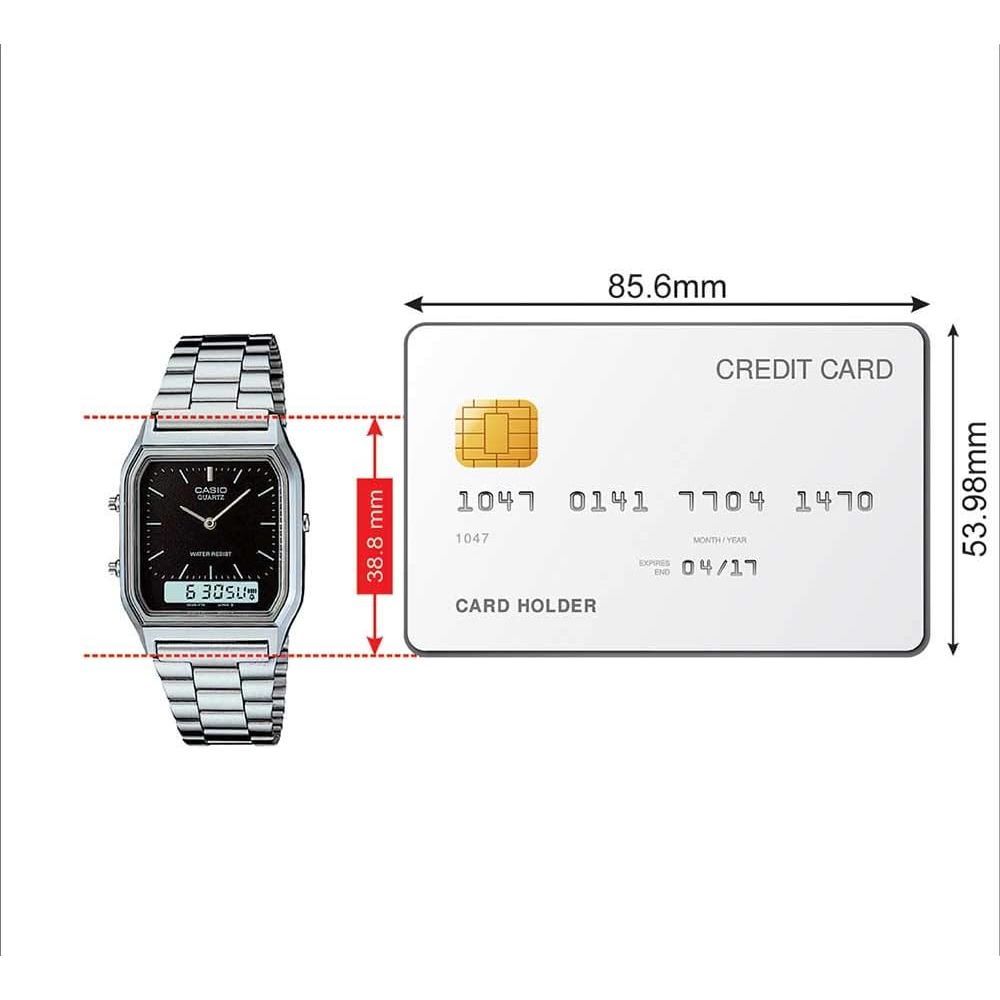 Casio Unisex-Adult Quartz Watch, Analog-Digital Display and Stainless Steel Strap