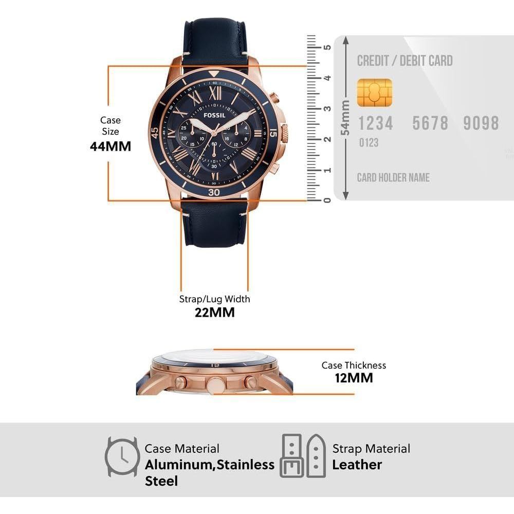 Fossil Mens Quartz Watch, Analog and Leather- FS5237