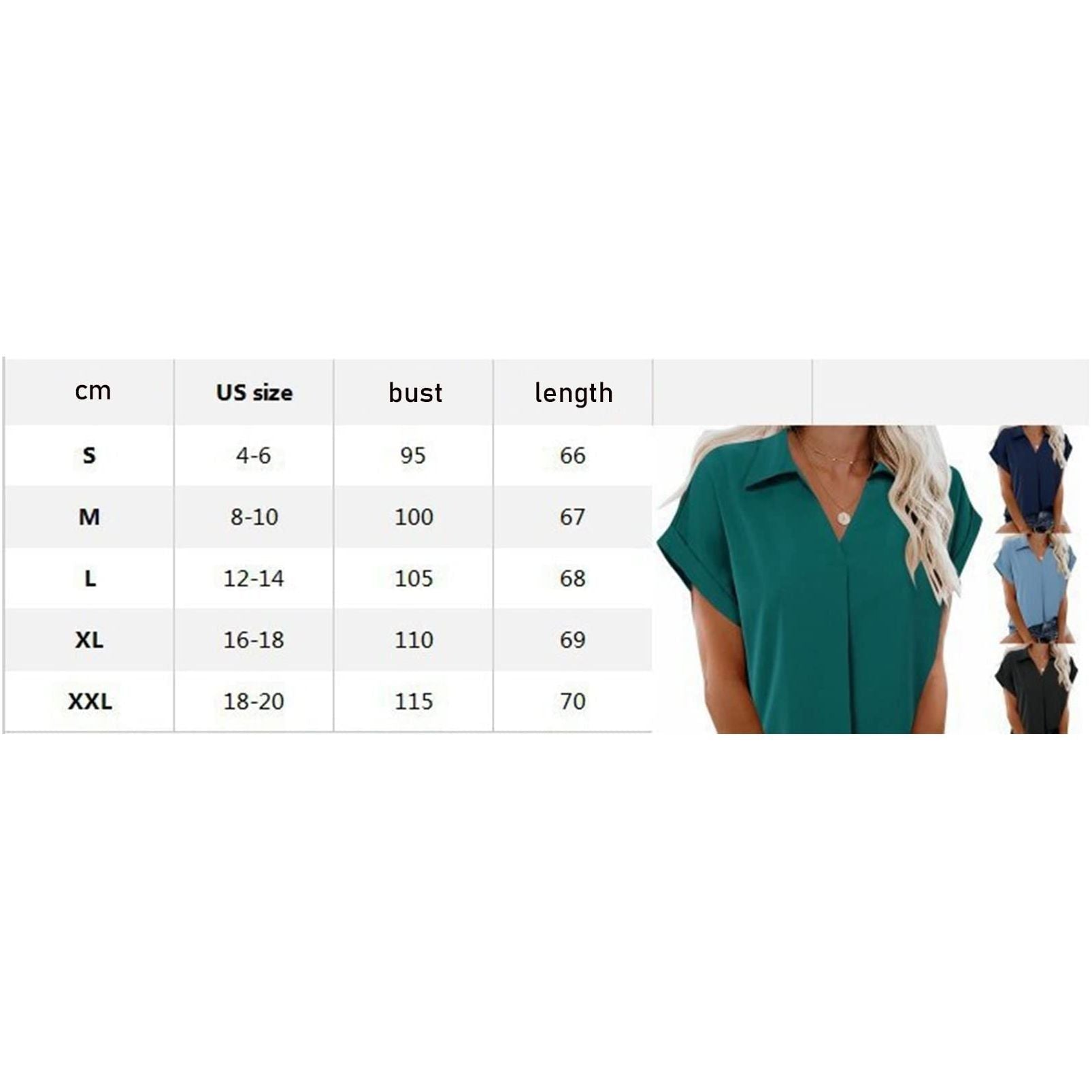 Womens Summer Casual Short Sleeve V-Neck Collared Shirts Henley Tee Business Work Office Blouses