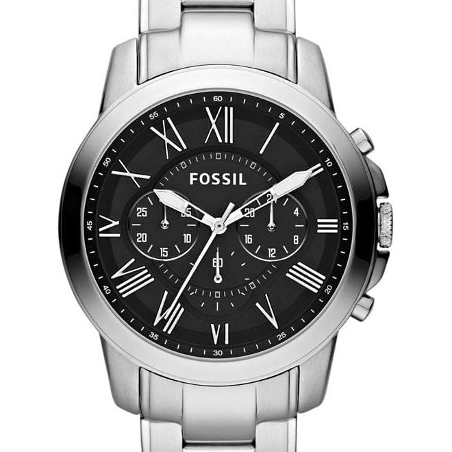Fossil Men's 44mm Grant Roman Stainless Steel Watch