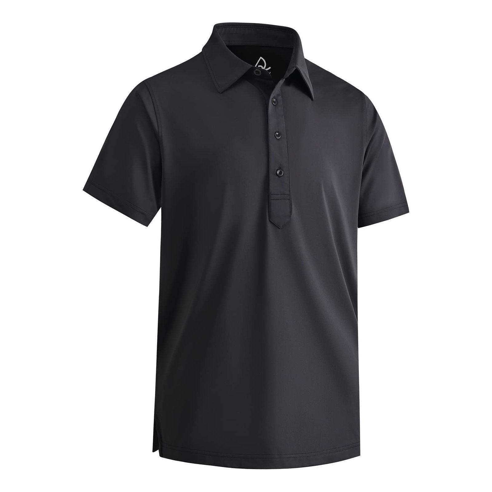 DEOLAX Mens Shirts Solid Color Dress Collar Mens Polo Shirts Short Sleeve Slim Fit Mens Golf Shirt