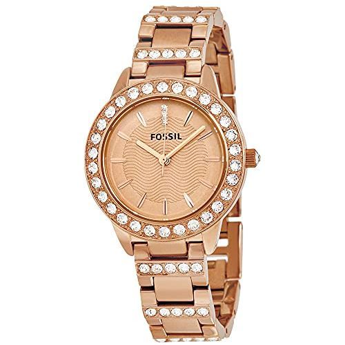 Fossil Jesse Women's Watch with Crystal Accents and Self-Adjustable Stainless Steel Bracelet Band