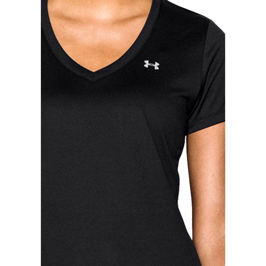 Under Armour Women's TECH SS - SOLID-BLK//MSV Tech short sleeve v-neck (pack of 1)