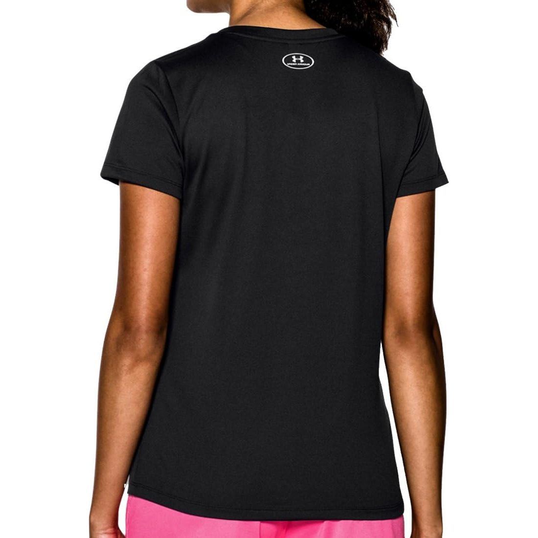 Under Armour Women's TECH SS - SOLID-BLK//MSV Tech short sleeve v-neck (pack of 1)