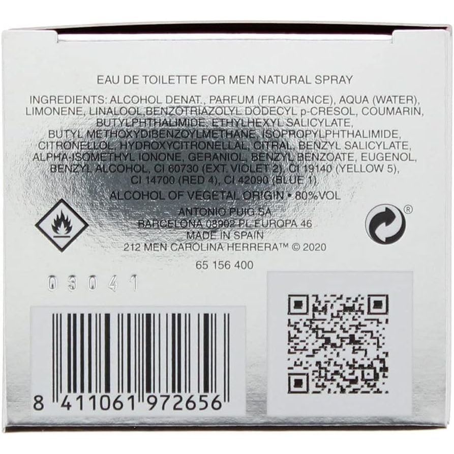 CAROLINA HERRERA 212 Men Heroes Para Hombre Eau De Toilette Spray- 90ml