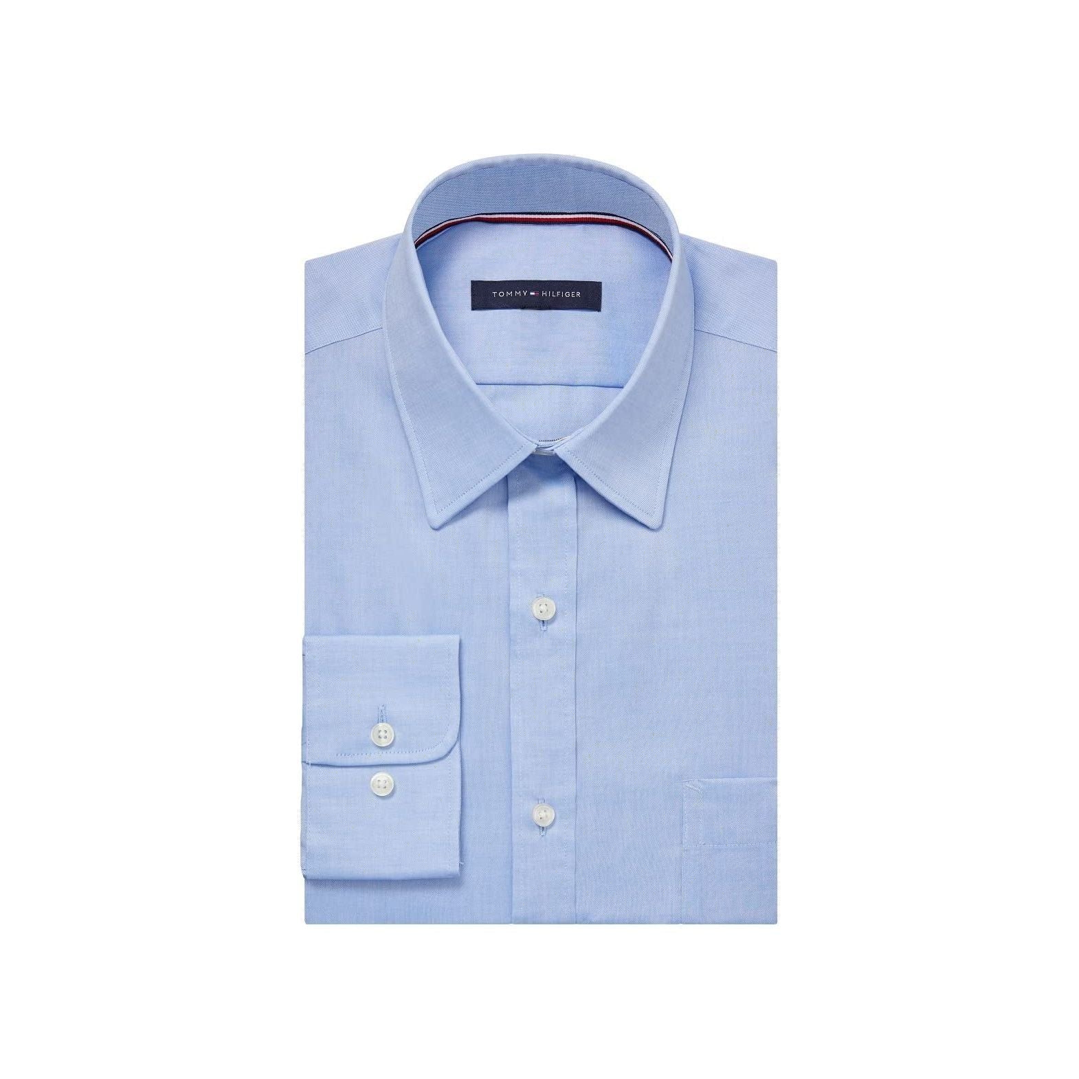 Tommy Hilfiger Men's Dress Shirt Regular Fit Non Iron Solid