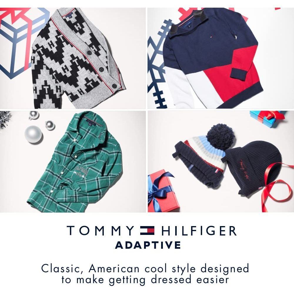 Tommy Hilfiger womens T Shirt with Magnetic Buttons Signature Stripe Tee T-Shirt