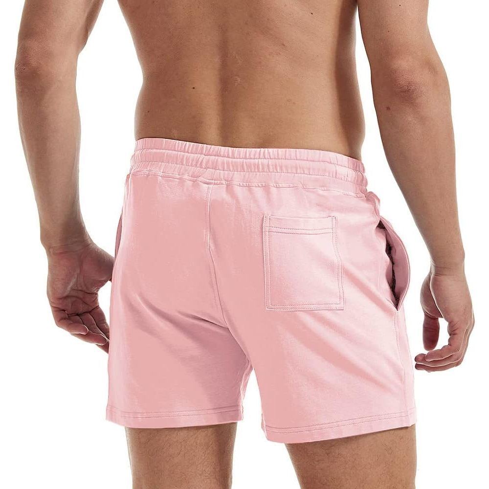 AIMPACT Mens Workout Sweat Shorts 5 Inch Cotton Casual Fitness Running Shorts with Pockets…