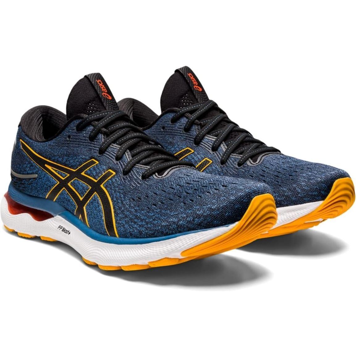 ASICS Nimbus 24 Road Running Shoe for Man Blue Orange
