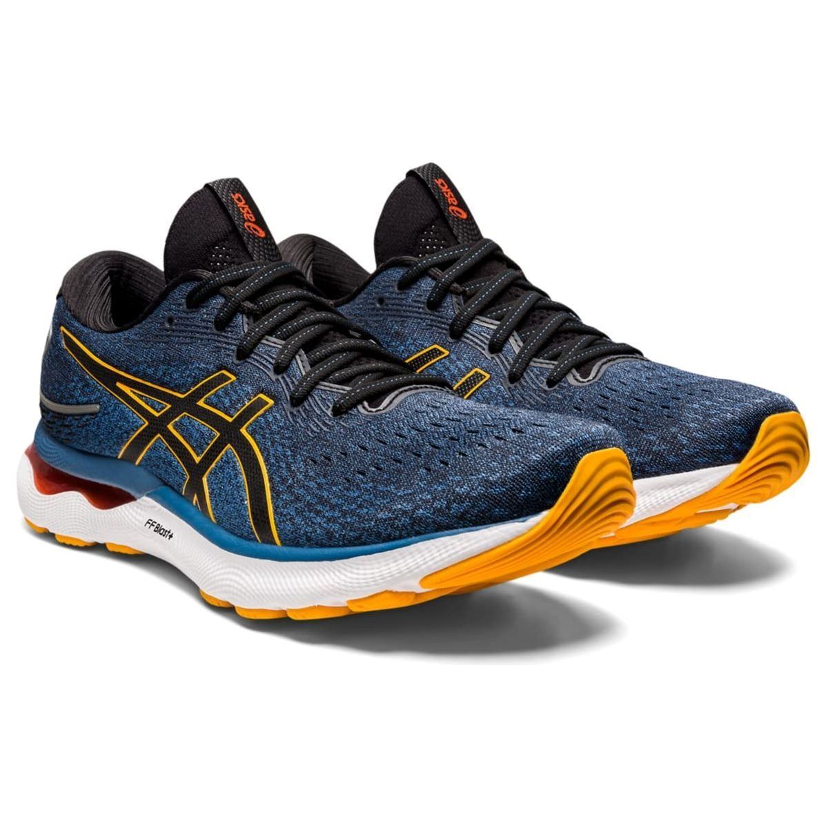 ASICS Nimbus 24 Road Running Shoe for Man Blue Orange