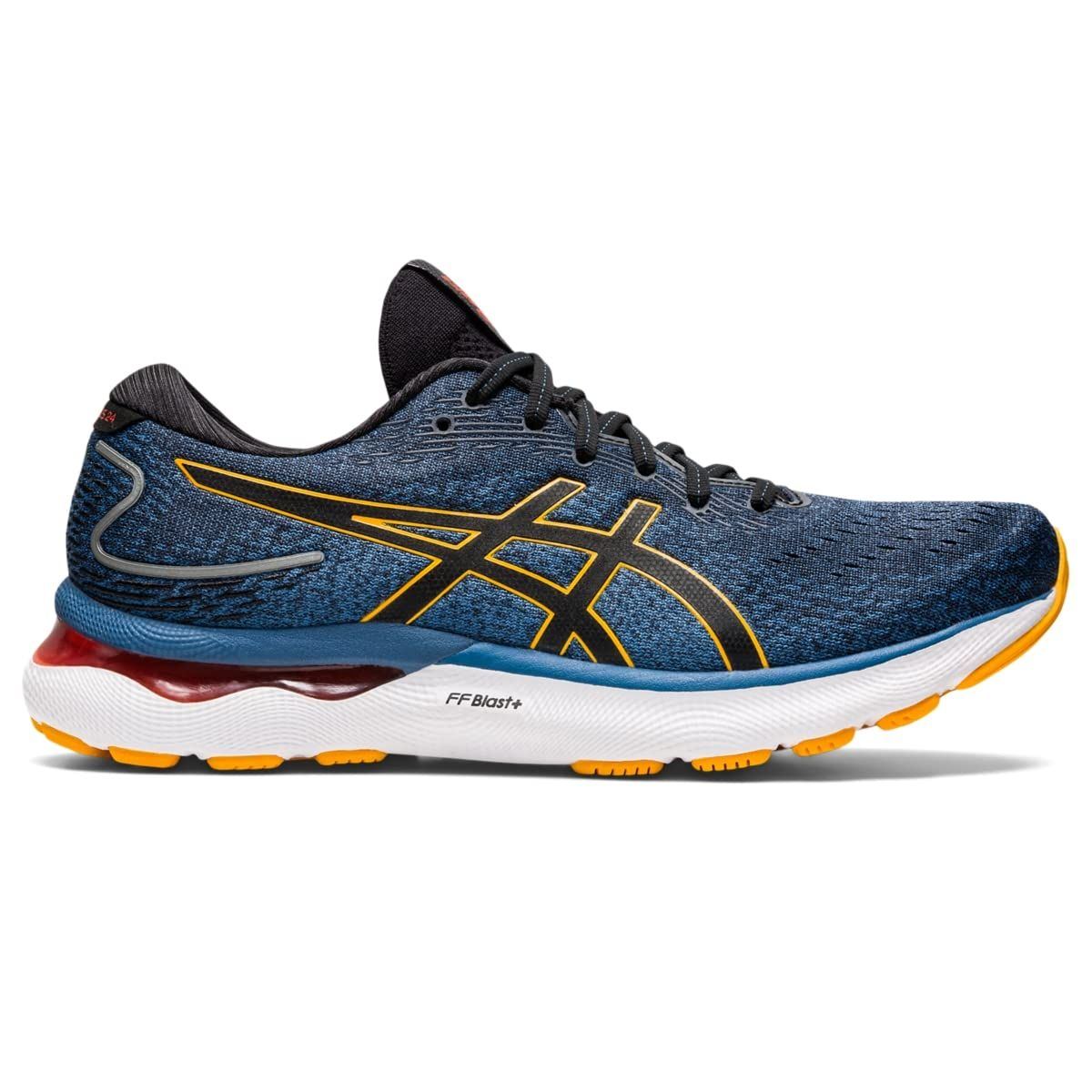 ASICS Nimbus 24 Road Running Shoe for Man Blue Orange