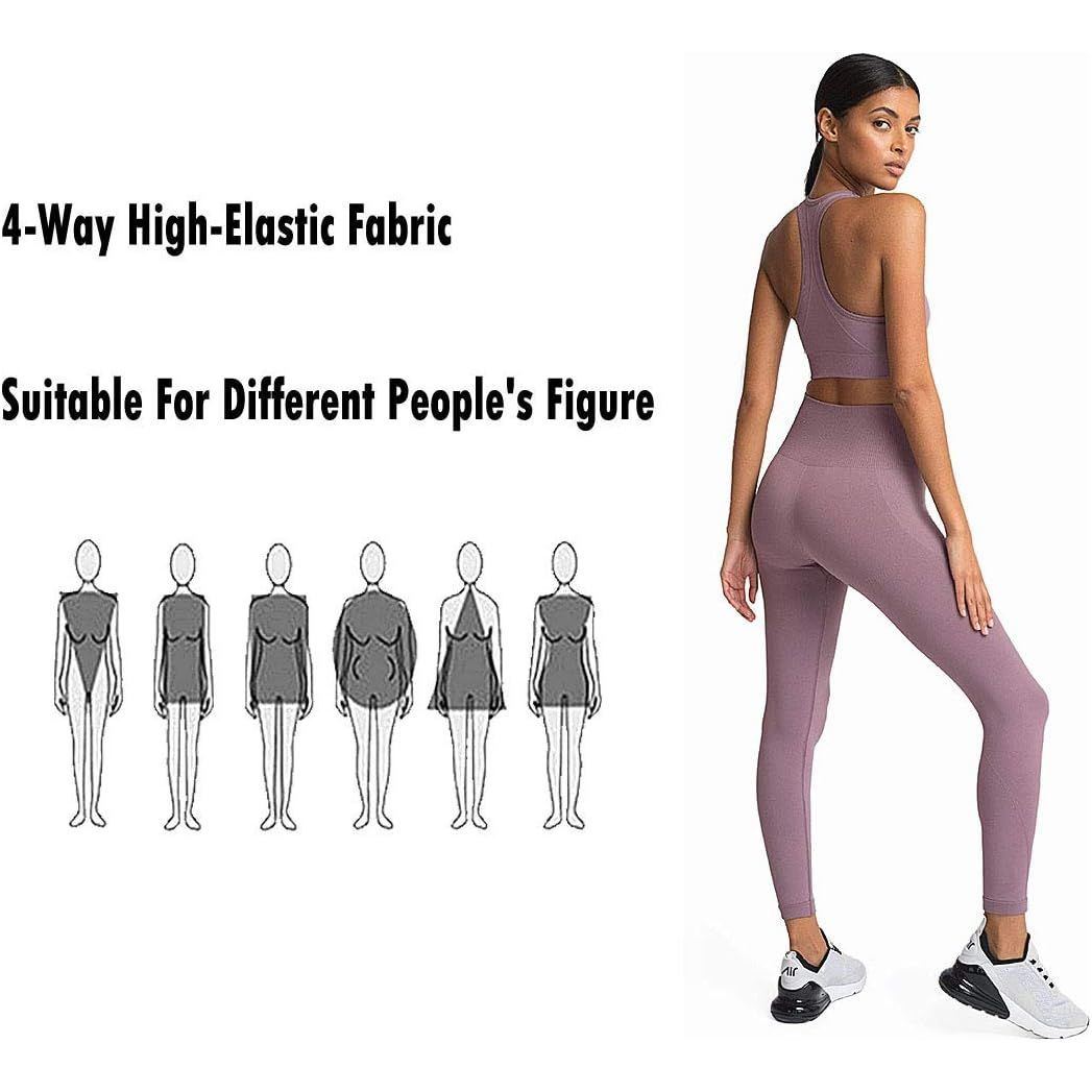 Women’s Yoga Outfits 2 piece Set Workout Tracksuits Sports Bra High Waist Legging Active Wear Athletic Clothing Set (L, Blackish Green)