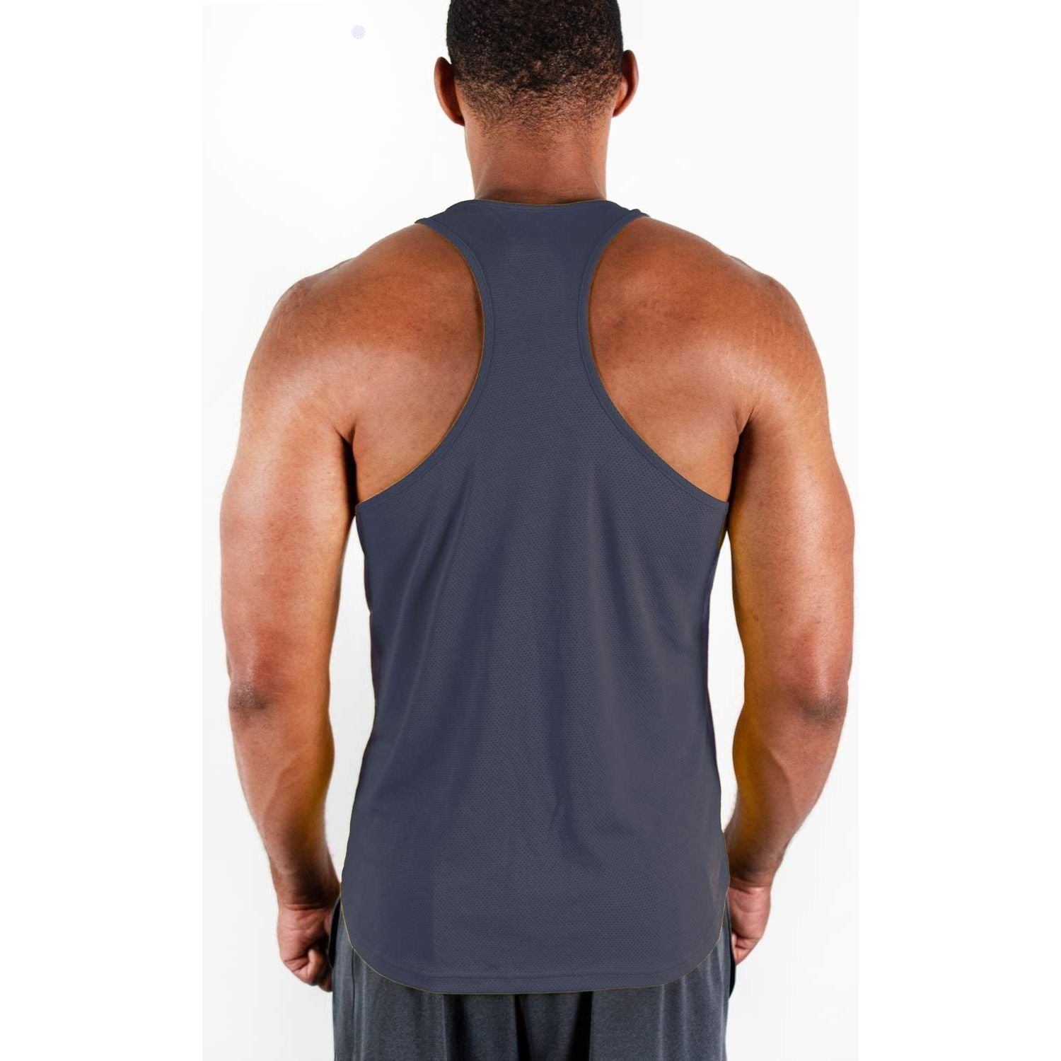 DEVOPS 3 Pack Men's Y-Back Dri Fit Muscle Gym Workout Tank Top