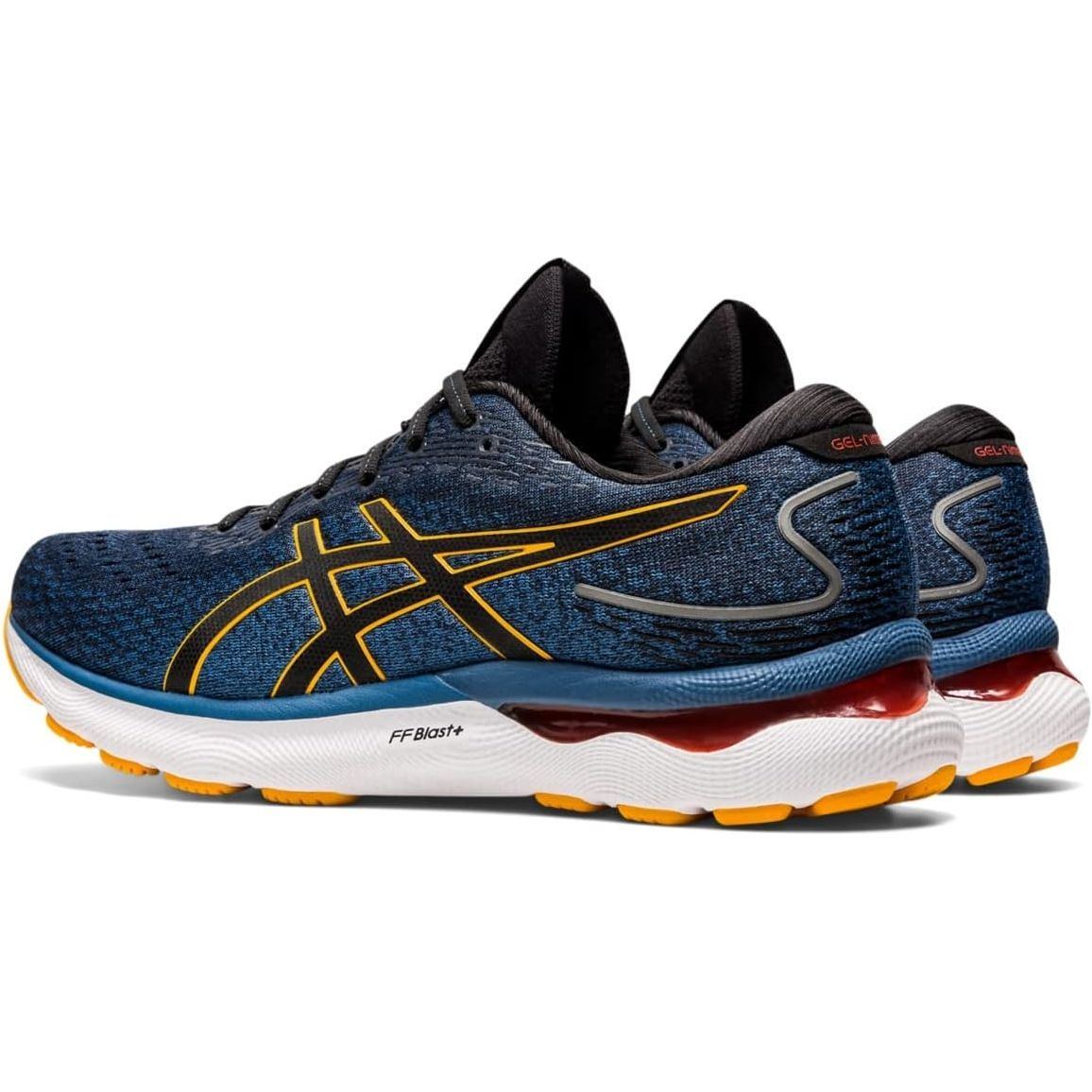 ASICS Nimbus 24 Road Running Shoe for Man Blue Orange