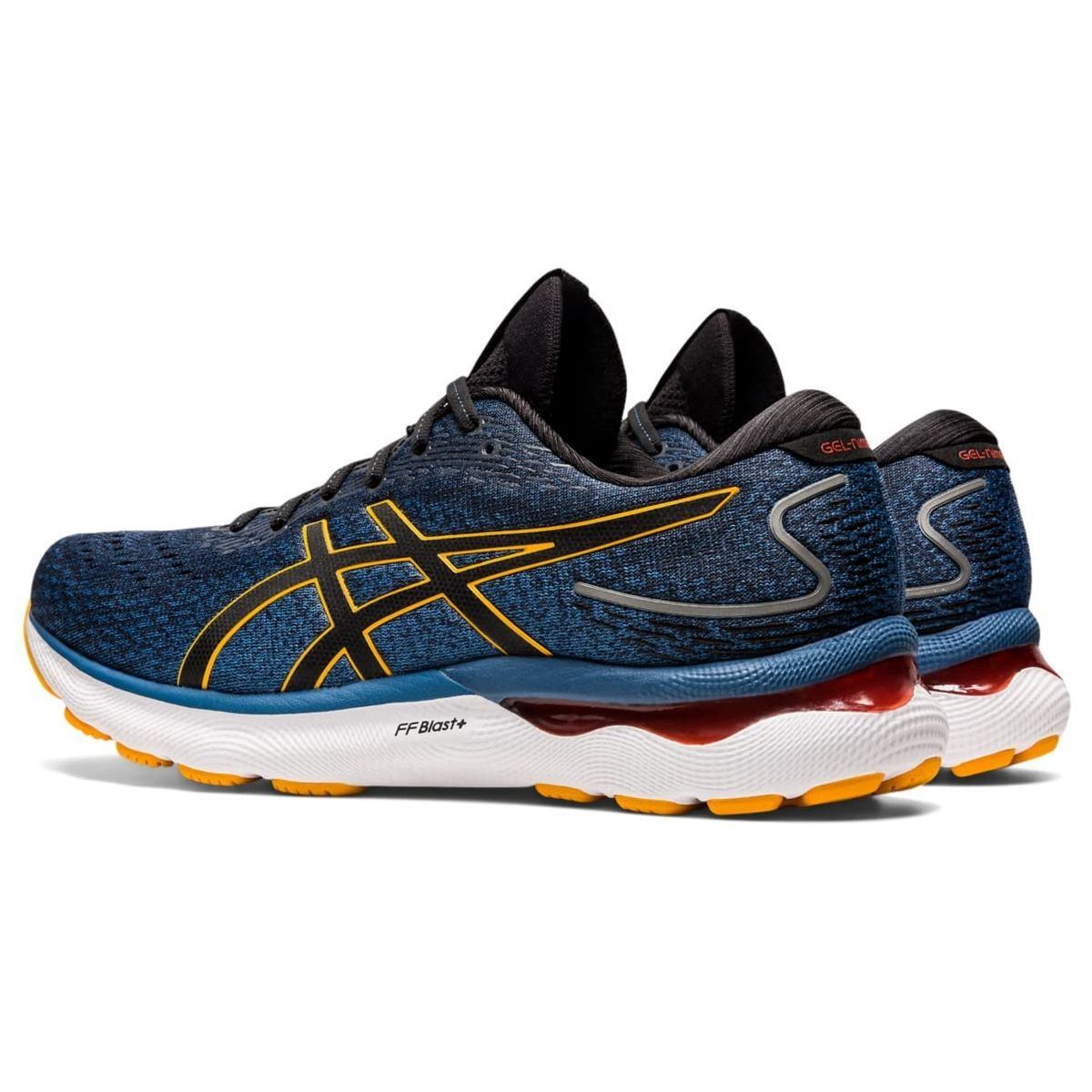 ASICS Nimbus 24 Road Running Shoe for Man Blue Orange