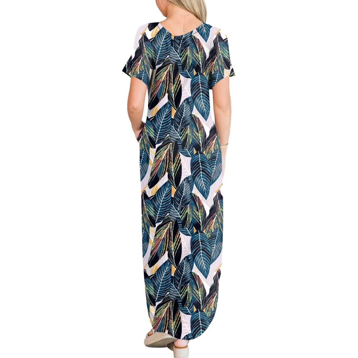 ANRABESS Women's Casual Loose Maxi Dress Sleeveless Slit Summer Beach Dress with Pockets