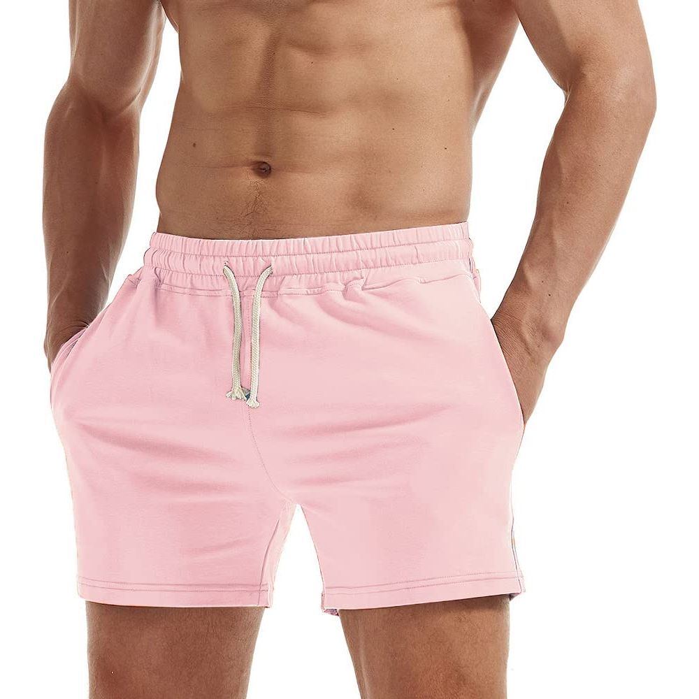 AIMPACT Mens Workout Sweat Shorts 5 Inch Cotton Casual Fitness Running Shorts with Pockets…