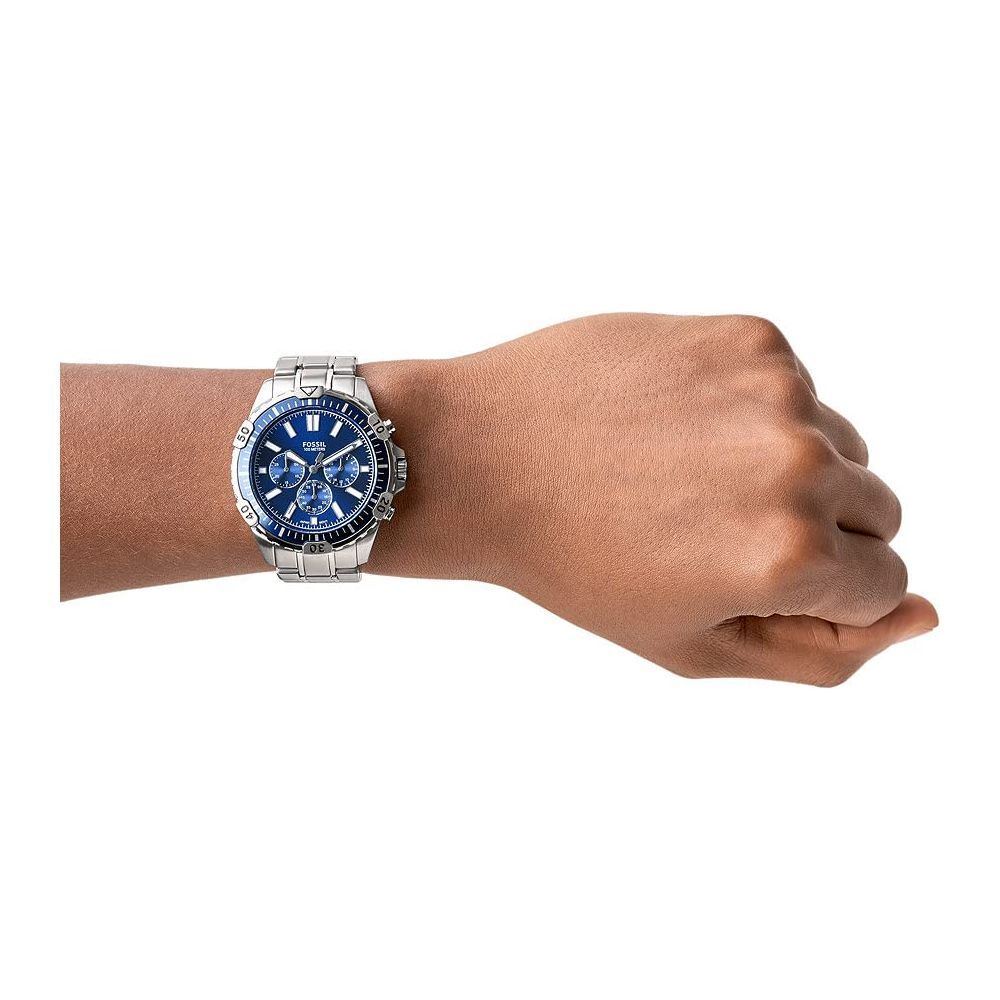 Fossil Garrett Men's Blue Dial Stainless Steel Analog Watch - FS5623