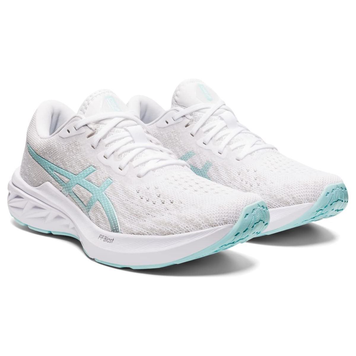 ASICS Women's DYNABLAST 2 Running Shoes, 11.5, White/Clear Blue