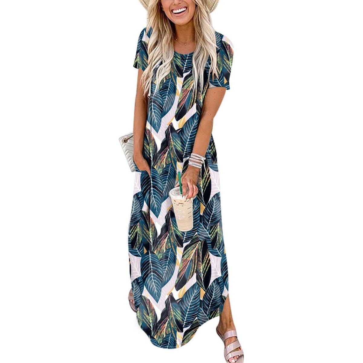 ANRABESS Women's Casual Loose Maxi Dress Sleeveless Slit Summer Beach Dress with Pockets